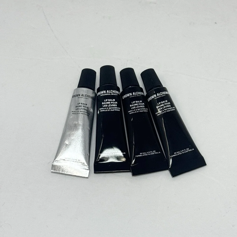(4) Grown Alchemist Lip Balm 4.5ml Travel Size New Sealed - Vanilla Watermelon